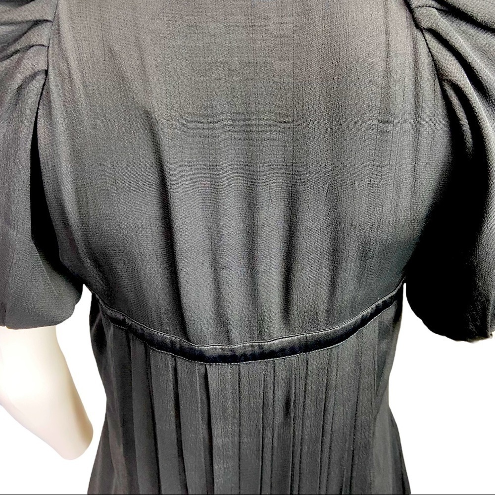 I Wish You Embroidered Black Pleated Midi Dress US Small - Picture 7 of 11